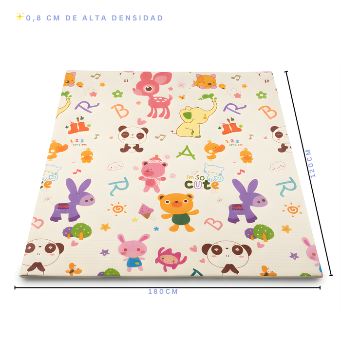 Alfombra Antigolpes Plegable Para Bebés 180x120 Reversible
