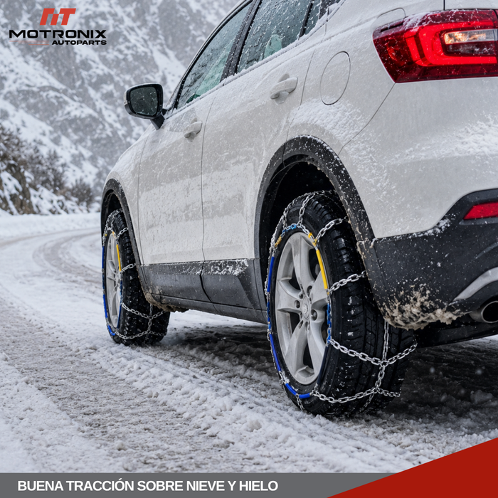 Set X2 Cadenas Para Nieve Auto Ruedas Rompe Hielo 12mm