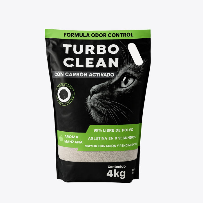 Arena Sanitaria Aglutinante Turbo Clean 4kg Aroma Manzana