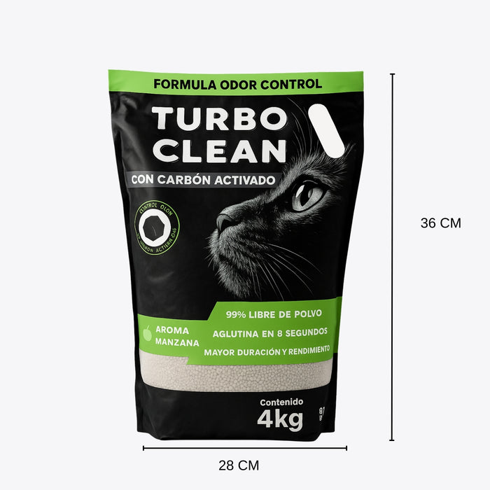Arena Sanitaria Aglutinante Turbo Clean 4kg Aroma Manzana