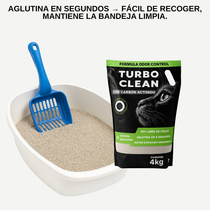 Arena Sanitaria Aglutinante Turbo Clean 4kg Aroma Manzana