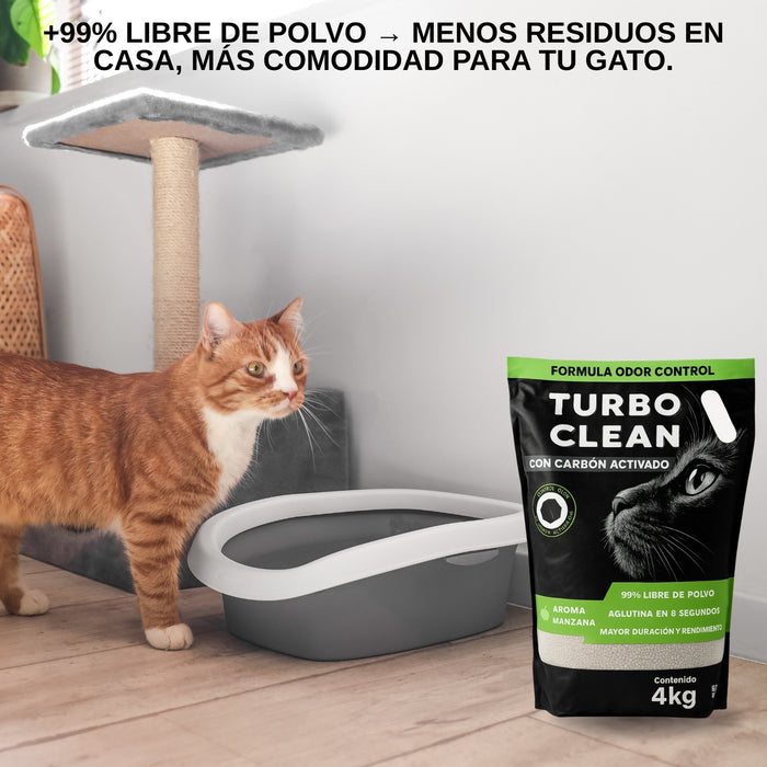 Arena Sanitaria Aglutinante Turbo Clean 4kg Aroma Manzana
