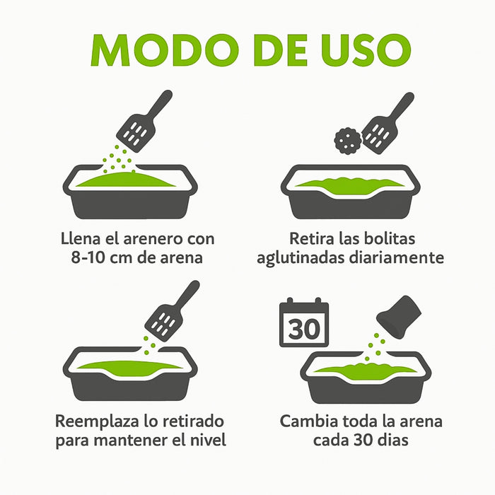 Arena Sanitaria Aglutinante Turbo Clean 4kg Aroma Manzana