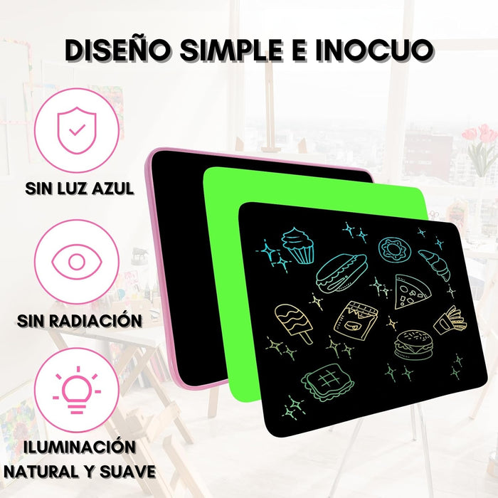 Pizarra Mágica Para Niños Juguete Recargable 16 Tablet Lcd Azul