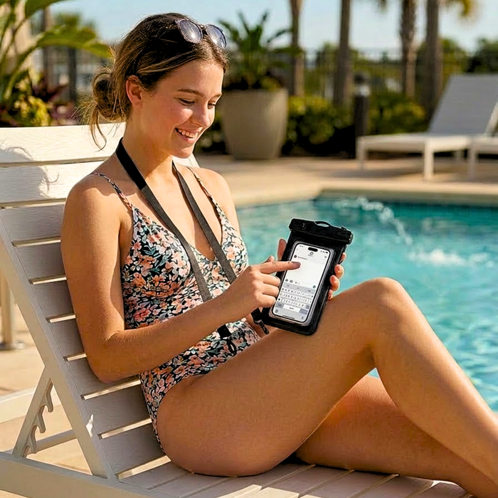 Funda Impermeable Celular Universal Protector De Teléfono Negro