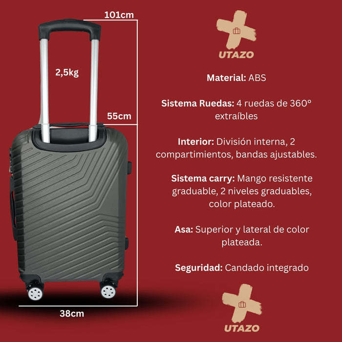 Maleta Cabina Utazo Carry On 10kg + Set Bolsa Organizadora