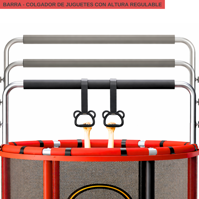 Trampolín Infantil Cama Elástica Para Niños Brincolín 140cm Rojo