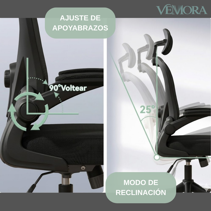 Silla Escritorio Ergonómica Soporte Lumbar Con Reposacabezas