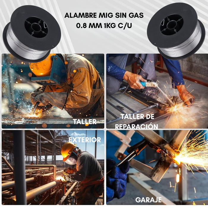 Soldadura Alambre Flux Mig 0,8mm Rollo 1kg (uso Sin Gas)
