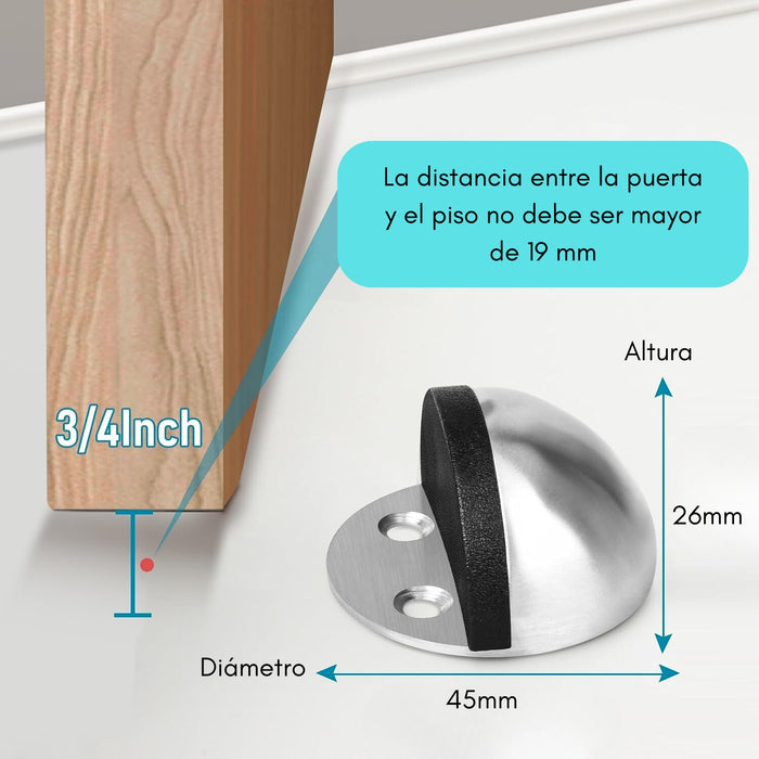 Tope De Puerta Niquel Media Luna Satinado