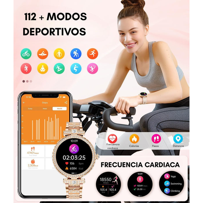 Reloj Inteligente Mujer Elegante Smartwatch Bluetooth Call