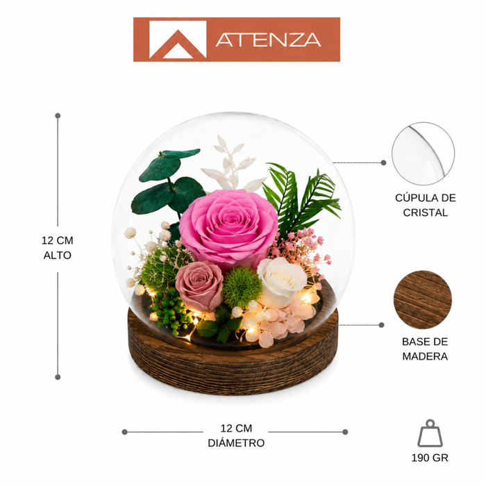 Rosas Eternas Flores Artificiales Decoracion Hogar Luz Led