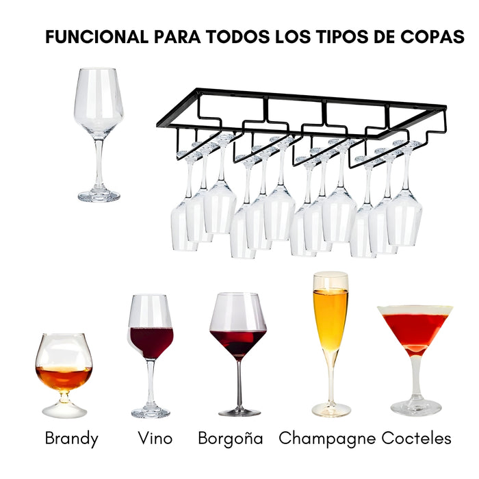 Estante Porta Copas de Vino Gabinete Repisa Bar 12 Copas