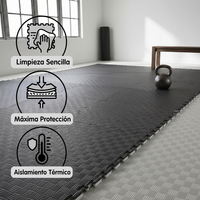 Piso Goma Eva Alfombra Deportiva Gimnasio 10 Piezas 100x100