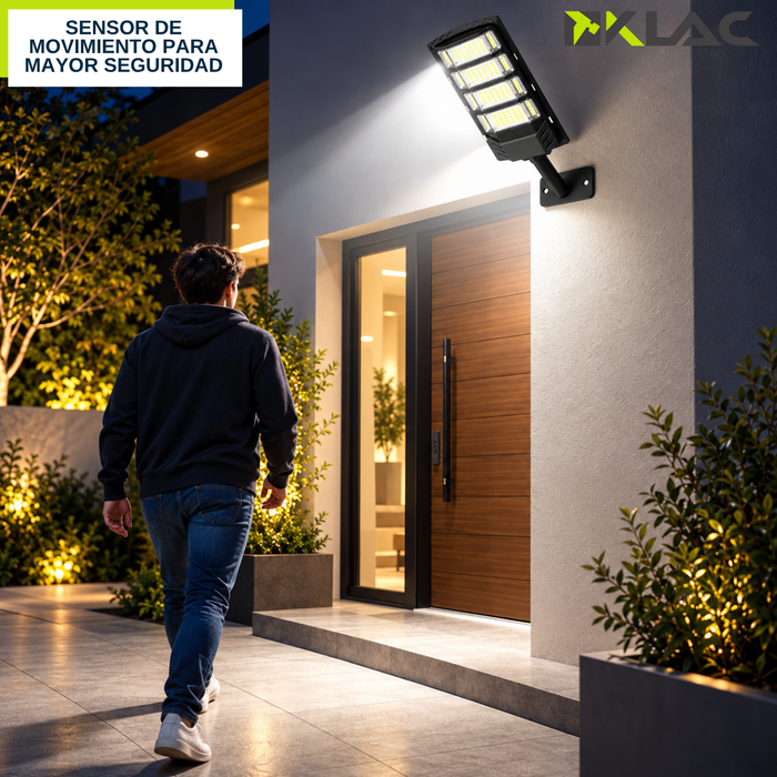Foco Solar Led Exterior Sensor Control Remoto Ip67 35cm