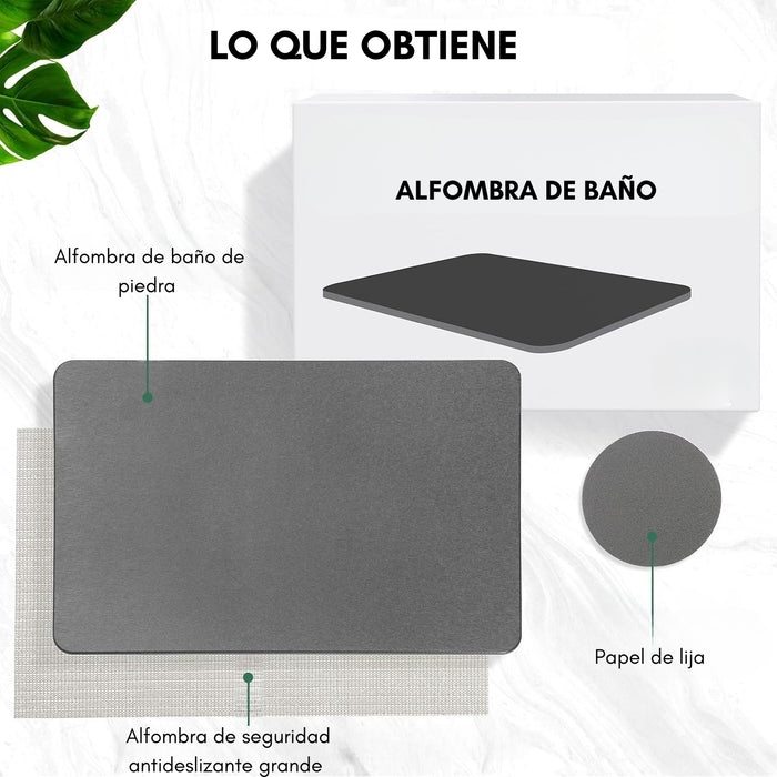 Tapete De Piedra De Diatomeas Secado Ultra Rápido 40x60cm