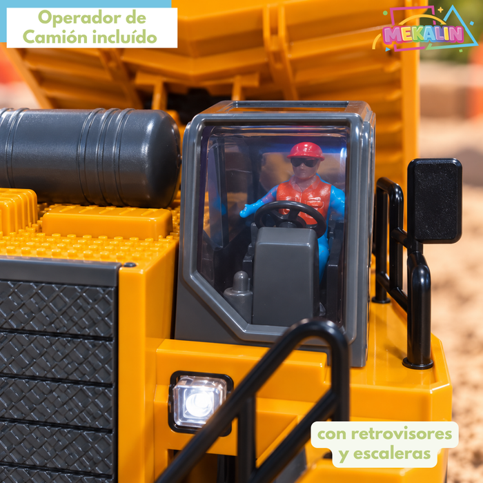 Camión Tolva 1:24 Juguete A Control Remoto RC 9 Canales 2.4GHz Volquete Con Tolva Elevable Luz Frontal Sonido Y Control Multidireccional Juguete De Construcción Para Niños