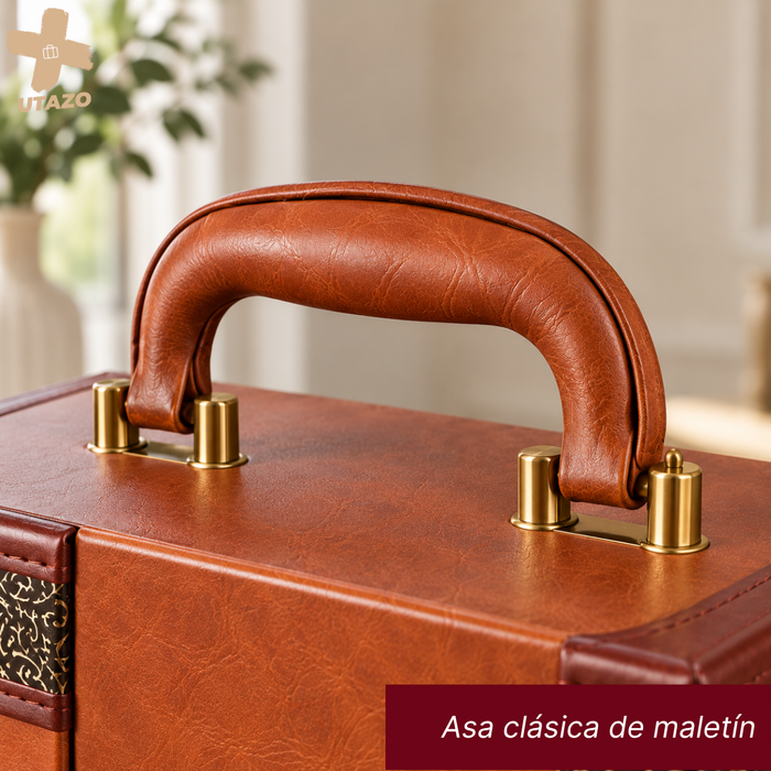 Caja Para Vinos Maleta De Cuero Regalo Con Accesorios