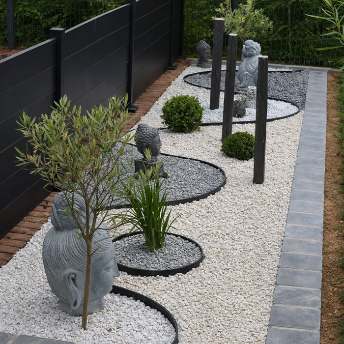 Limitador De Jardín Borde Separador Flexible Césped 10m Negro