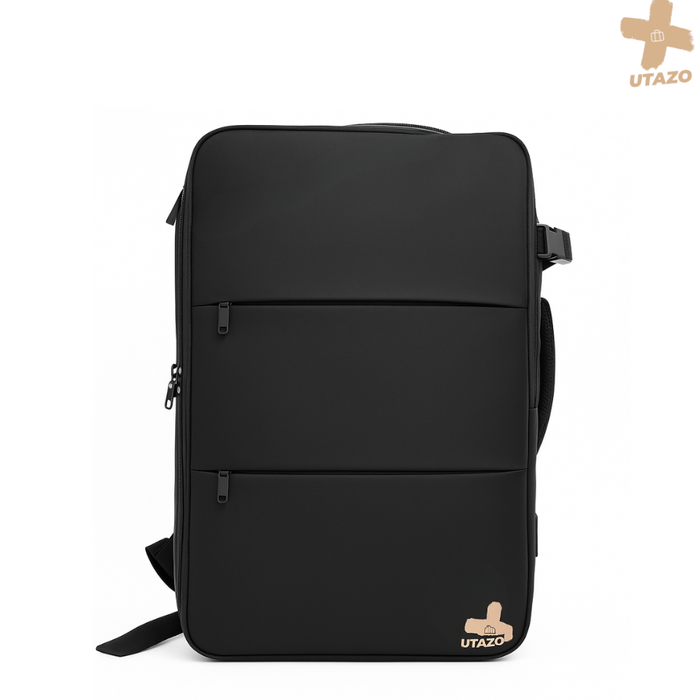 Mochila De Viaje Avión Con Usb Impermeable Laptop 15,6 35l Negro Liso