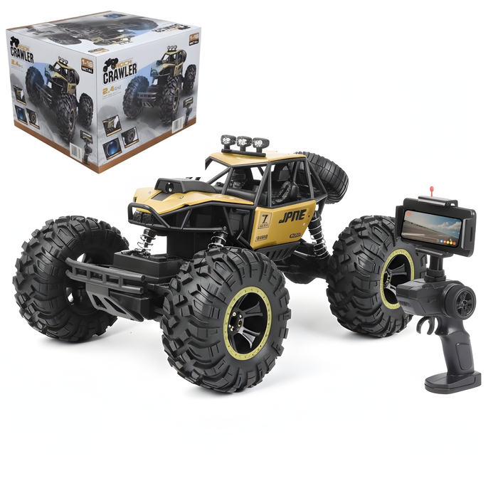 Auto Control Remoto 4x4 Rock Crawler Con Cámara Y Luces Led