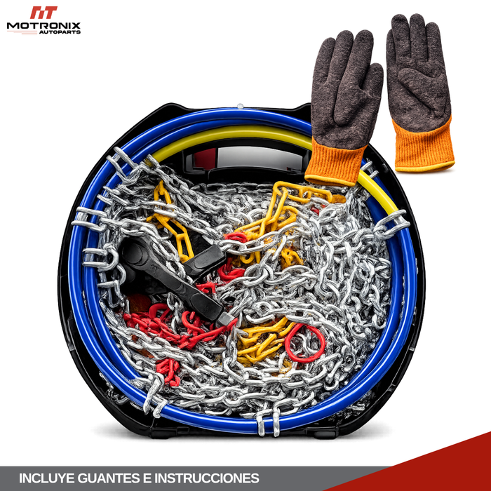 Set X2 Cadenas Para Nieve Auto Ruedas Rompe Hielo 12mm
