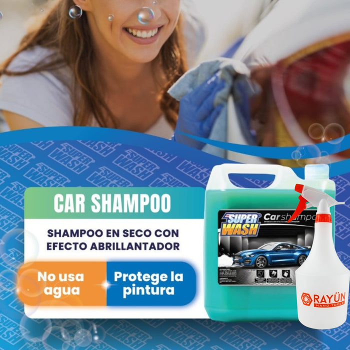 Pack Shampoo Para Auto En Seco Super Wash + Pulverizador 1l