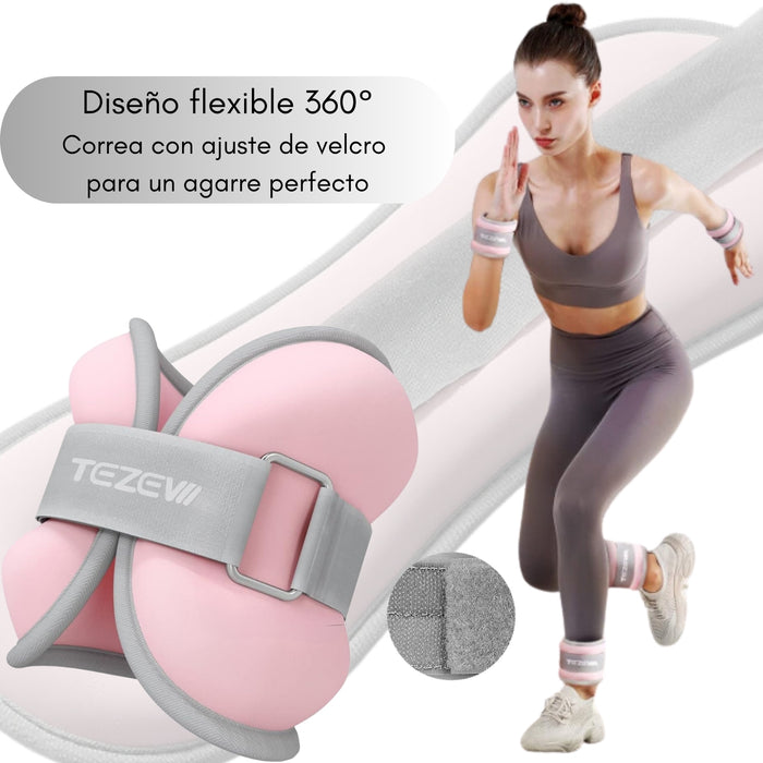 2 Pesas De Tobillo Muñeca Tobillera 2kg C/u Total 4kg Morado