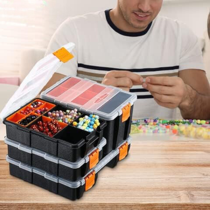 Organizador Plástico Juego 4 Pzas Herramienta Compartimiento - Negro