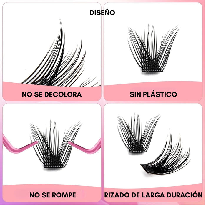 Kit Pestañas Racimo 40 C 8-16 Mm Extensiones Cluster Punto