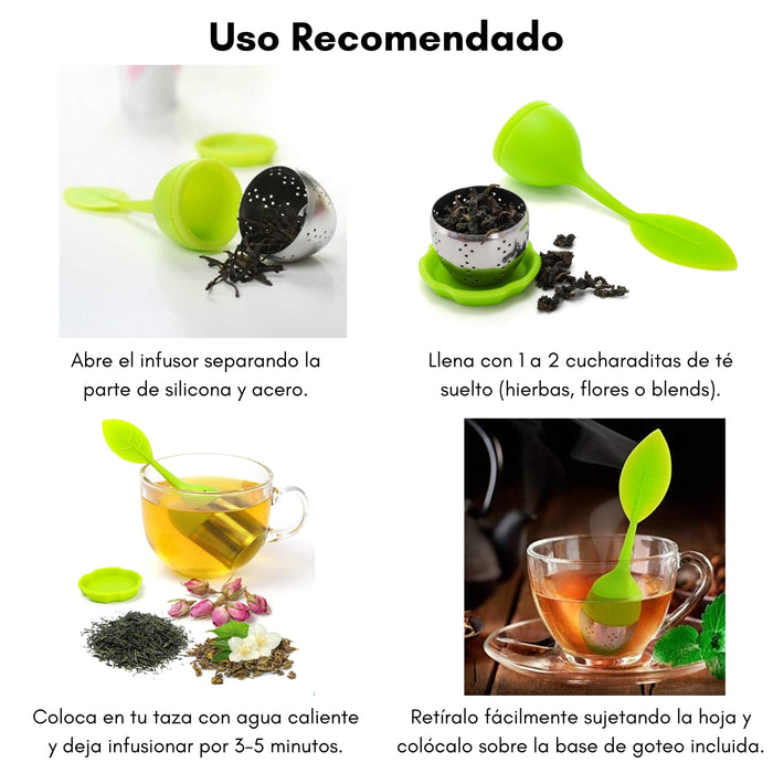 20 Infusores De Silicona Y Cero Inoxidable Para Té O Hierbas