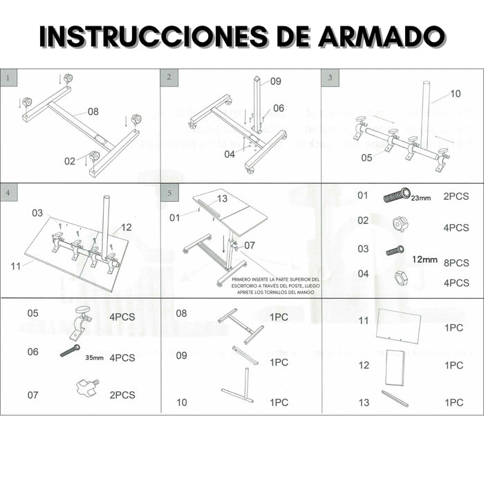 Muebles Mesas Plegables Escritorio Madera Oficina Con Rueda