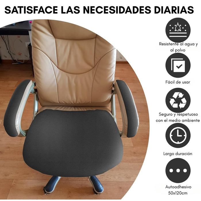 Parche Reparador Cuero Autoadhesivo 50x120cm Para Sofá Auto