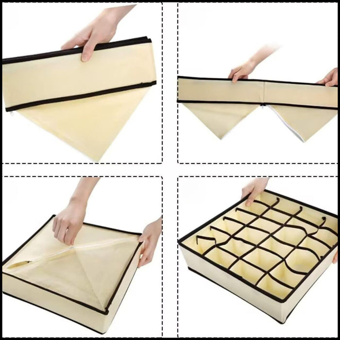 Organizador De Ropa Interior Calcetines Organizador De Cajones Almacenador Closet Interior Hogar Pack X4
