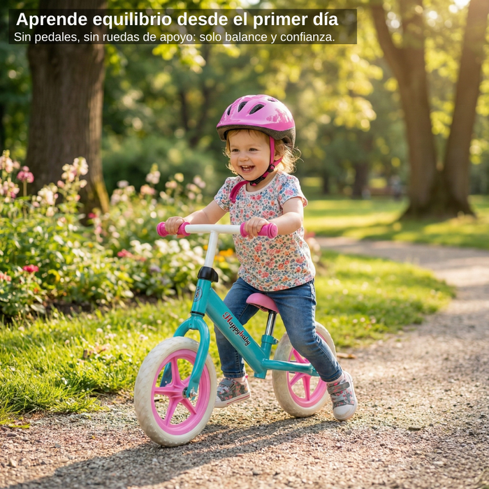 Bicicleta Bebé Equilibrio Niños Asiento Ajustable Infantil Rosa