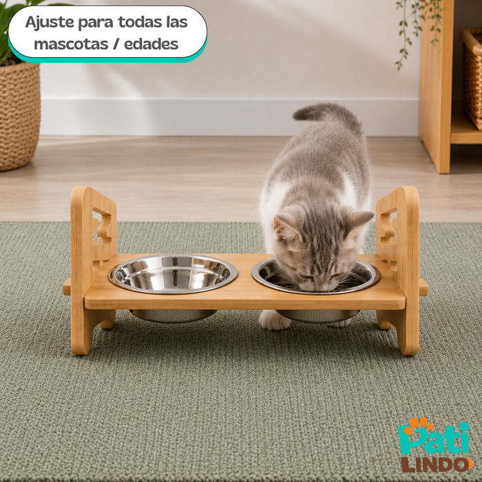 Comedero Bebedero Para Perros Gatos Mascotas Plato Ajustable