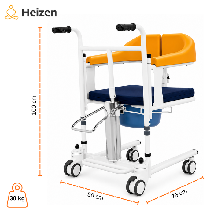 Silla Hidráulica Transferencia Paciente Baño Orinal Wc 180°