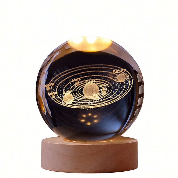 Luz Nocturna Luz De Cristal Esfera Sistema solar