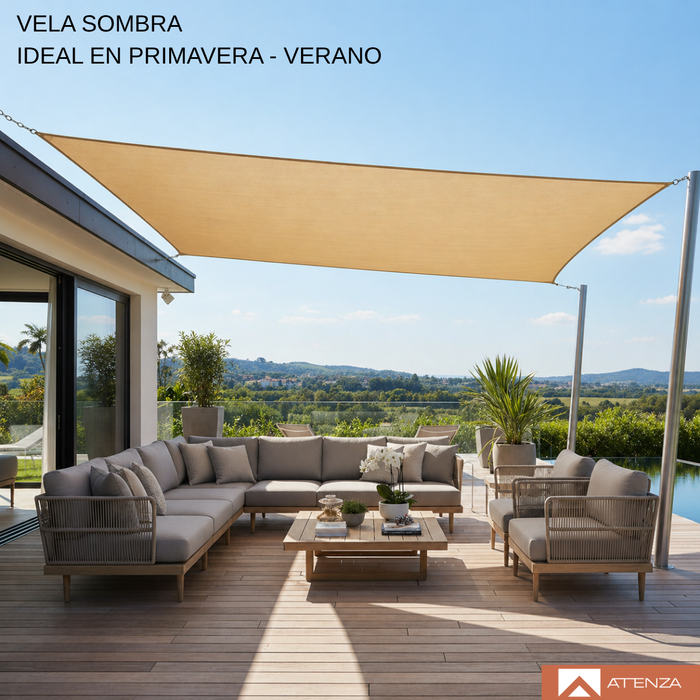 Toldo Vela Rectangular Sombreadora Malla 5x2 Mt Exterior