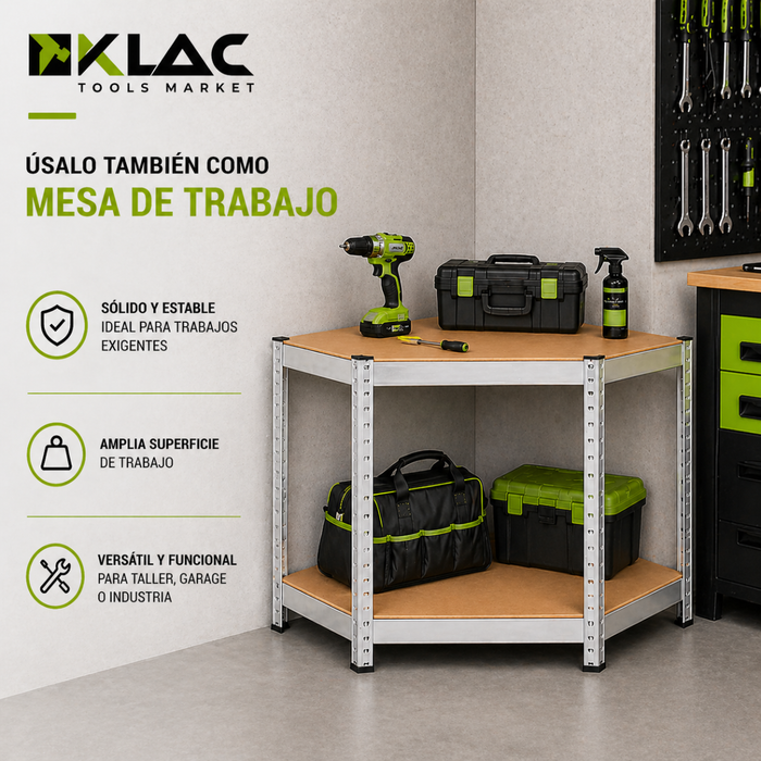 Estantería Rack Metálica Esquinero 180x90x90cm 5 Repisas