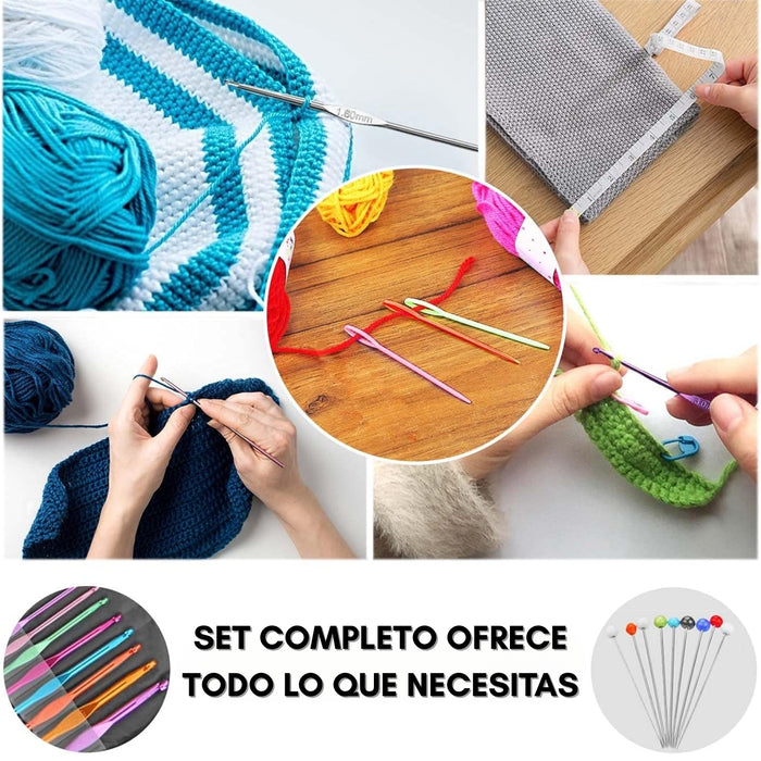 Set Crochet 100 Piezas Agujas Acero Accesorios Tejer Kit