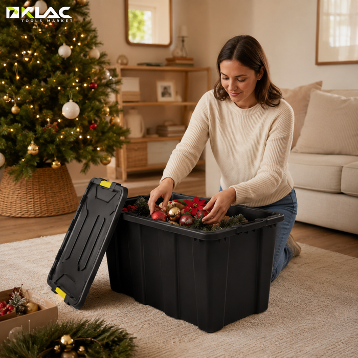 Caja Plástica Organizadora Baul 100 Litros Con Tapa Multiuso