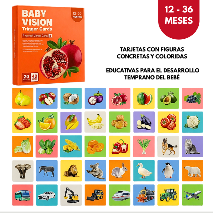 Tarjetas Estimulación Visual Bebes 0-36 Meses- Niños 4Cajas Cartón