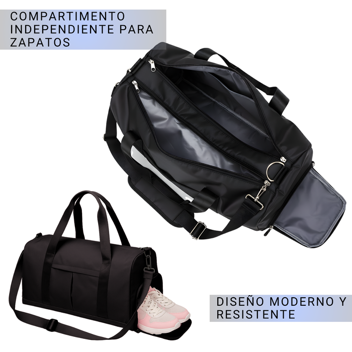 Bolso Deportivo Para Viaje Tela Impermeable Gym 20l - Negro - Lisa