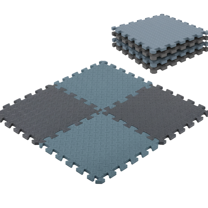 Piso De Goma Eva Infantil Niño Y Bebé Set 4 Piezas 60x60 Azul Acero