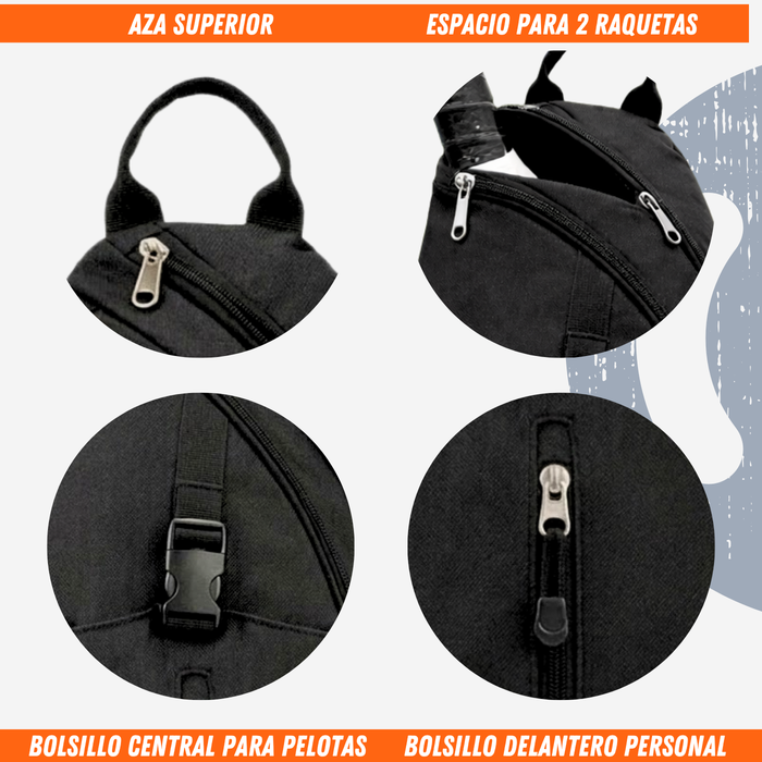 Bolso Padel Mochila Cruzada Tenis Raquetero Ajustable