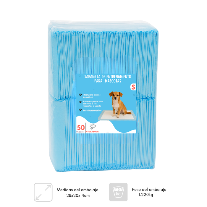 50 Pañales Sabanillas Entrenamiento Absorbentes Mascota Perros 60x45cm