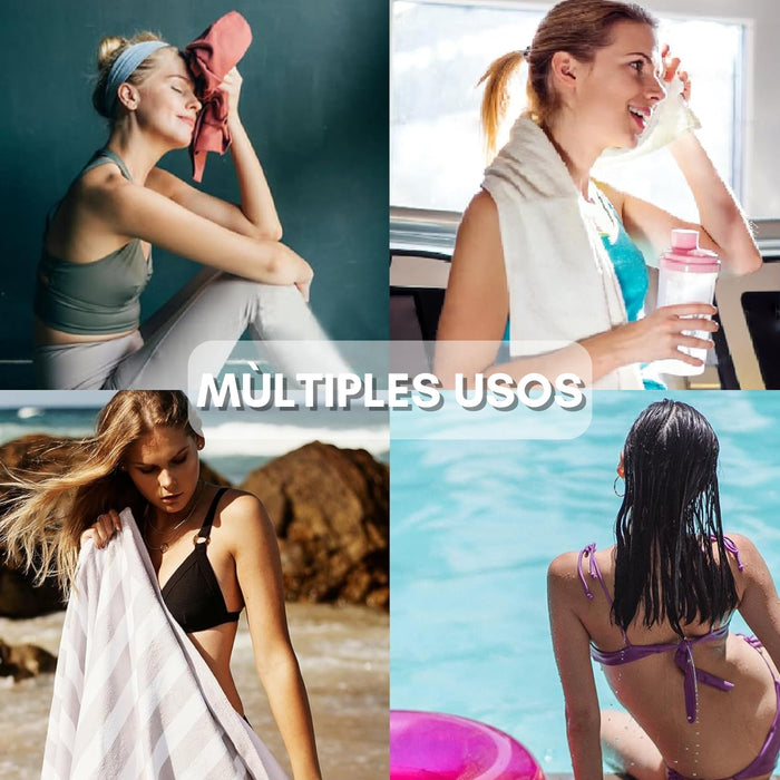 Toalla Microfibra Set De 3 Baño Viaje Natación Secado Rápido