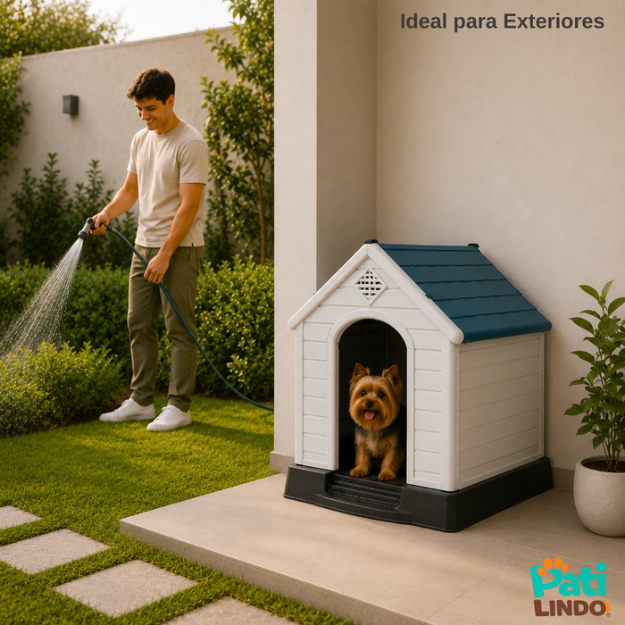 Casa Para Perro Mediano Exterior Resistente Impermeable