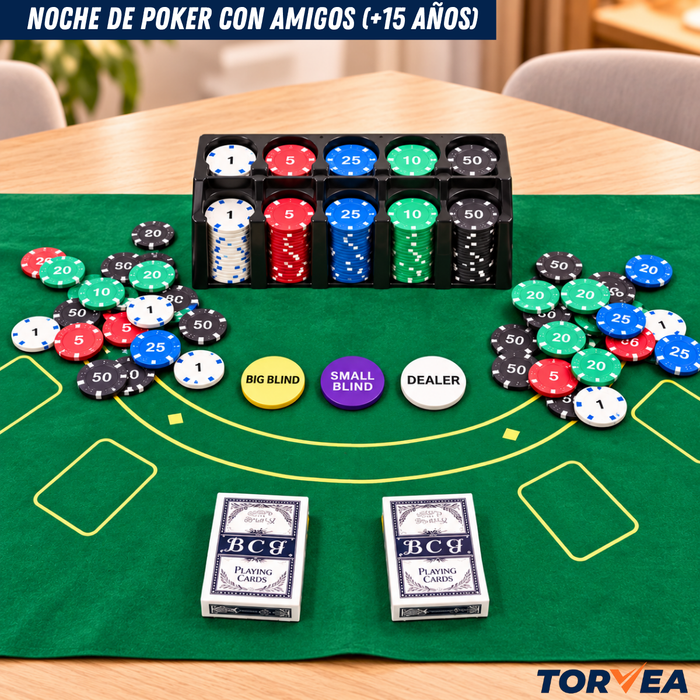Set Poker Texas Holdem Profesional 200 Fichas Plástico